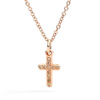 Charm Dodo Symbols in Oro rosa Diamante Brown 0.13 Ct DMC6008-CROSS-DBR9R - DMC6008-CROSS-DBR9R
